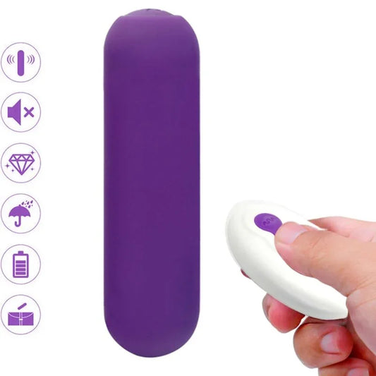 ARMONY - SPLASH JOIE BALA VIBRADORA SILICONA CONTROL REMOTO 10 VIBRACIONES 75 X 19 CM MORADO - Nuvica