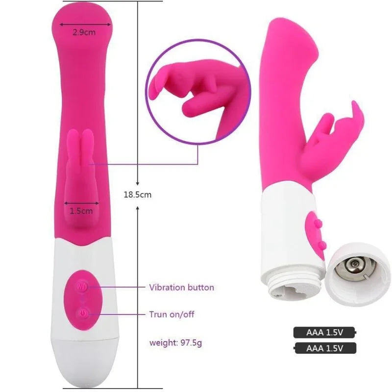 ARMONY - RABBIT VIBRADOR & ESTIMULADOR PUNTO G 10 VELOCIDADES ROSA - Nuvica