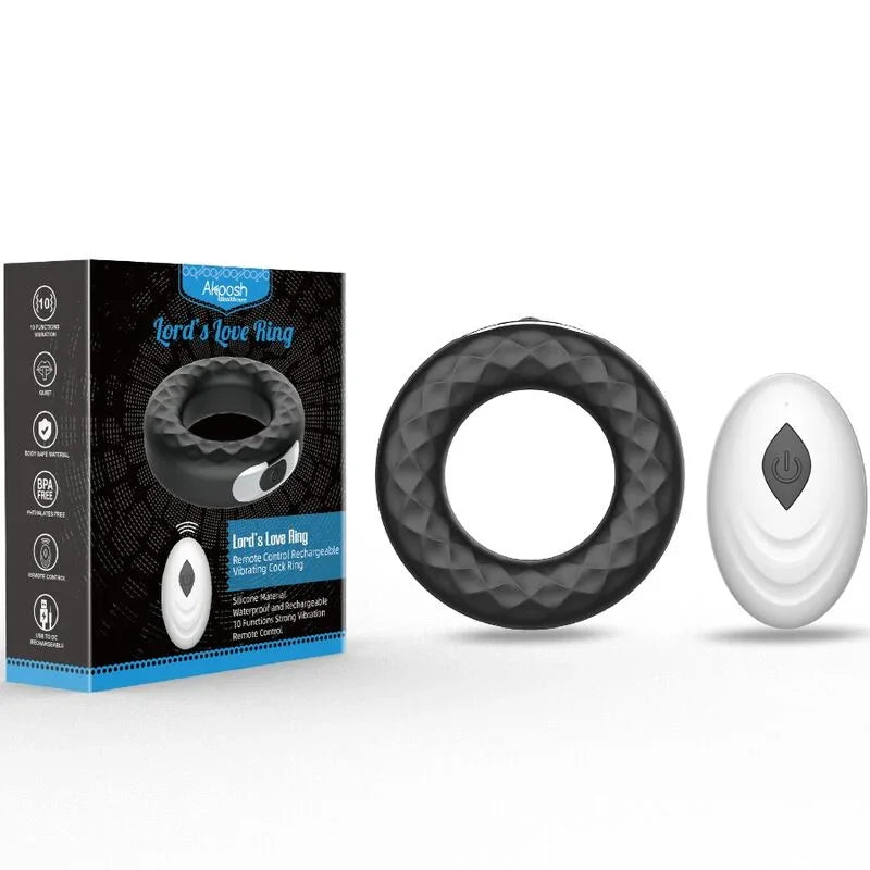 ARMONY - LORD'S LOVE ANILLO VIBRADOR CONTROL REMOTO NEGRO - Nuvica