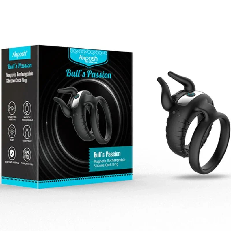 ARMONY - BULL'S PASION ANILLO VIBRADOR 10 VELOCIDADES NEGRO - Nuvica