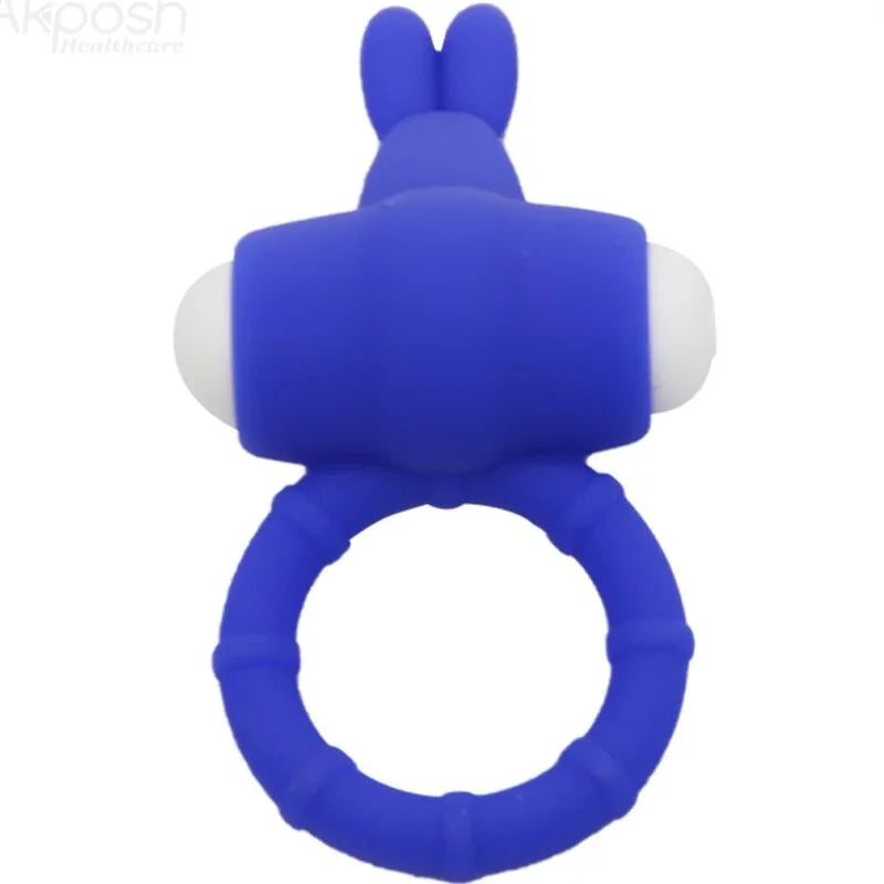 ARMONY - MS BUNNY ANILLO VIBRADOR SILICONA AZUL - Nuvica
