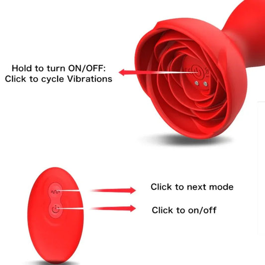 ARMONY - EXTREME A BLOOM ROSA VIBRADOR & PLUG ANAL CONTROL REMOTO ROJO - Nuvica