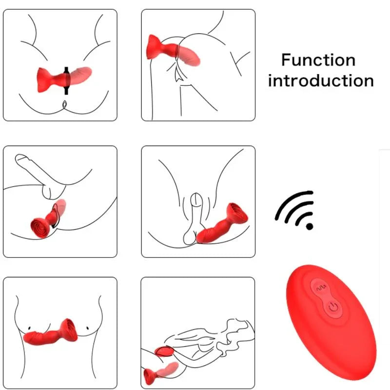 ARMONY - EXTREME A BLOOM ROSA VIBRADOR & PLUG ANAL CONTROL REMOTO ROJO - Nuvica