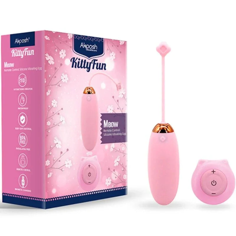ARMONY - KITTY FUN HUEVO VIBRADOR CONTROL REMOTO 10 VIBRACIONES ROSA - Nuvica