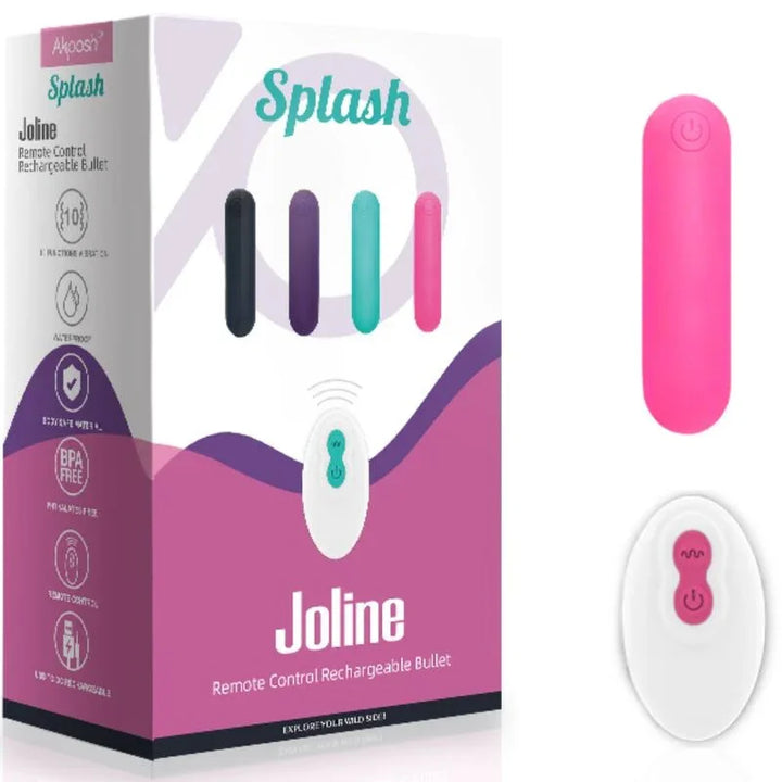 ARMONY - SPLASH JOLINE BALA VIBRADORA SILICONA CONTROL REMOTO 10 VIBRACIONES 65 X 15 CM ROSA - Nuvica