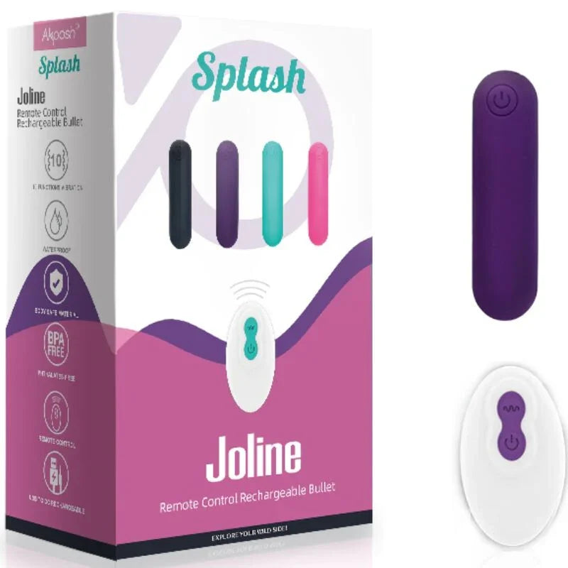 ARMONY - SPLASH JOLINE BALA VIBRADORA SILICONA CONTROL REMOTO 10 VIBRACIONES 6.5 X 1.5 CM MORADO - Nuvica