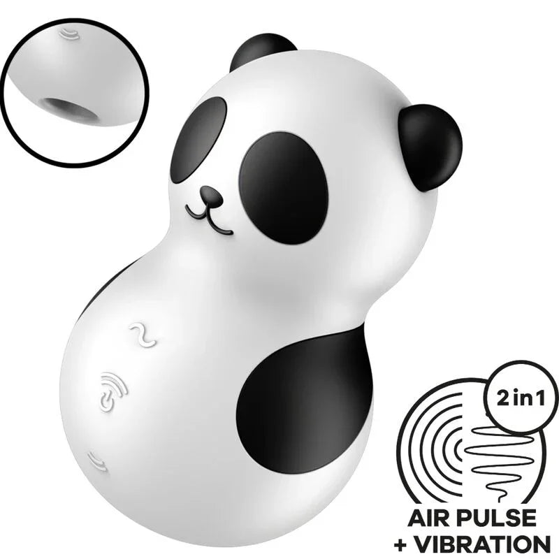 SATISFYER - POCKET PANDA ESTIMULADOR & VIBRADOR BLANCO Y NEGRO - Nuvica
