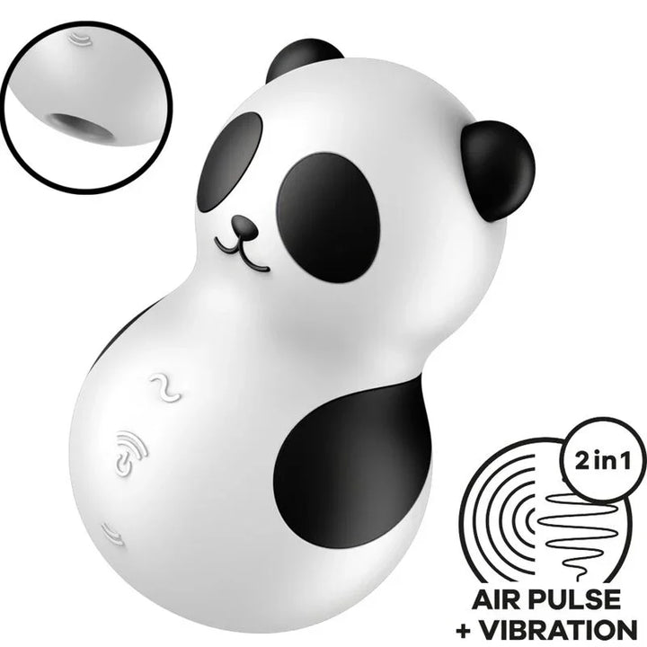 SATISFYER - POCKET PANDA ESTIMULADOR & VIBRADOR BLANCO Y NEGRO - Nuvica
