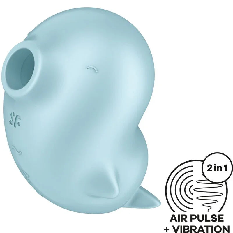 SATISFYER - SASSY SEAL ESTIMULADOR & VIBRADOR AZUL - Nuvica