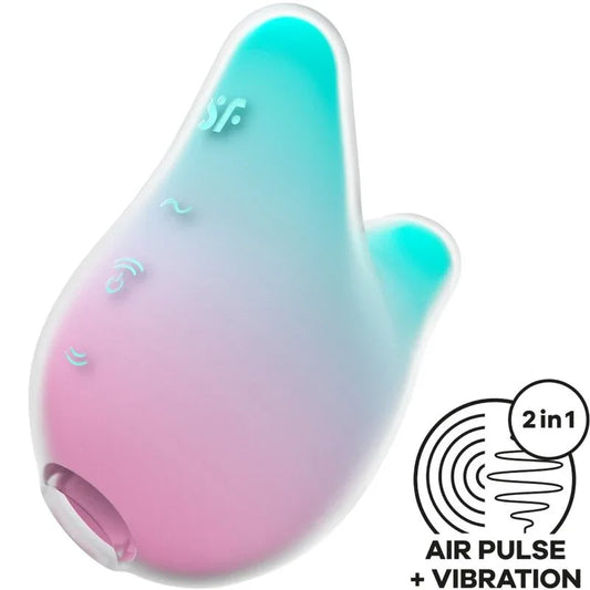 SATISFYER - MERMAID VIBES ESTIMULADOR & VIBRADOR MENTA Y ROSA - Nuvica