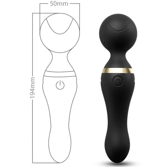 ARMONY - FREEZA MASAJEADOR & VIBRADOR CABEZA FLEXIBLE NEGRO - Nuvica