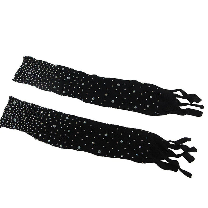 SUBBLIME - 952174 BODYSTOCKING DE REJILLA CON GUANTES Y DIAMANTES NEGRO TALLA ÚNICA - Nuvica