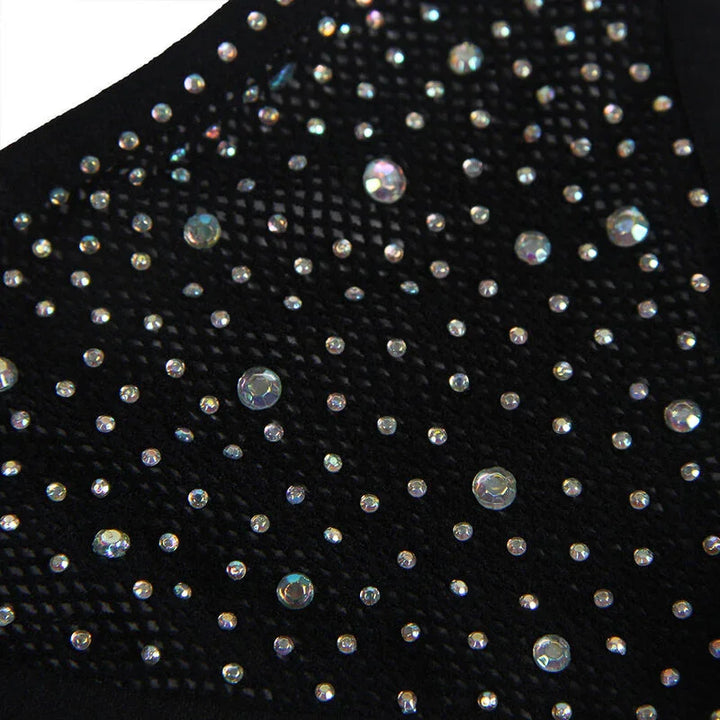 SUBBLIME - 952174 BODYSTOCKING DE REJILLA CON GUANTES Y DIAMANTES NEGRO TALLA ÚNICA - Nuvica