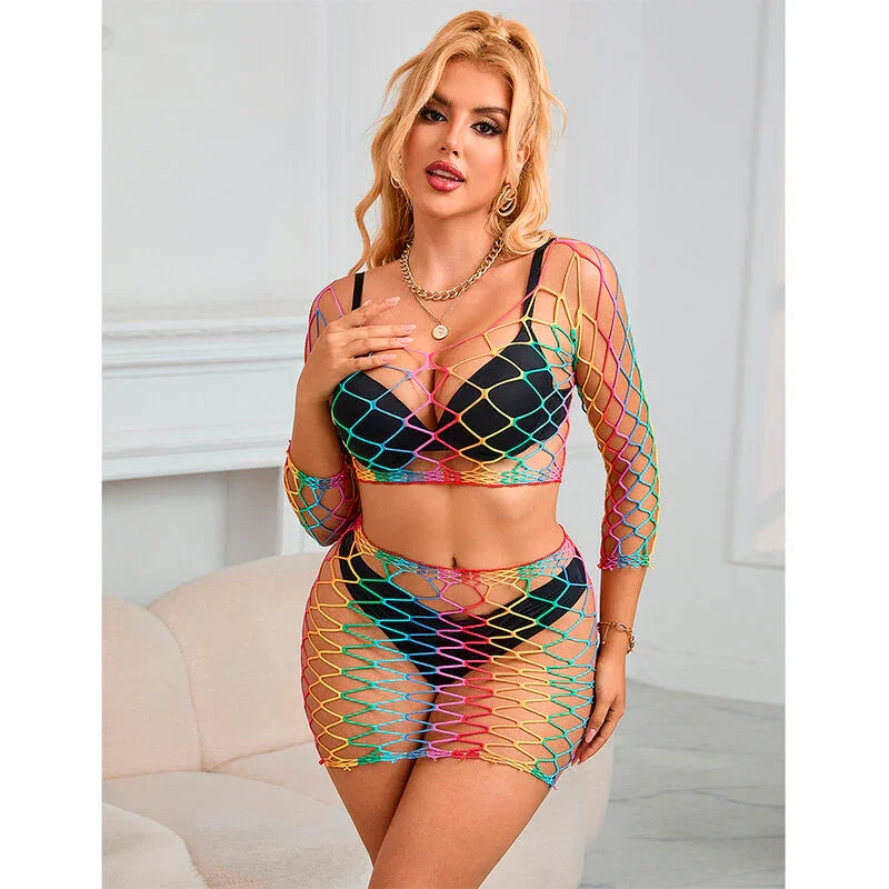 SUBBLIME - 952440 SET DE REJILLA 2 PIEZAS MANGA LARGA ARCOIRIS TALLA ÚNICA - Nuvica