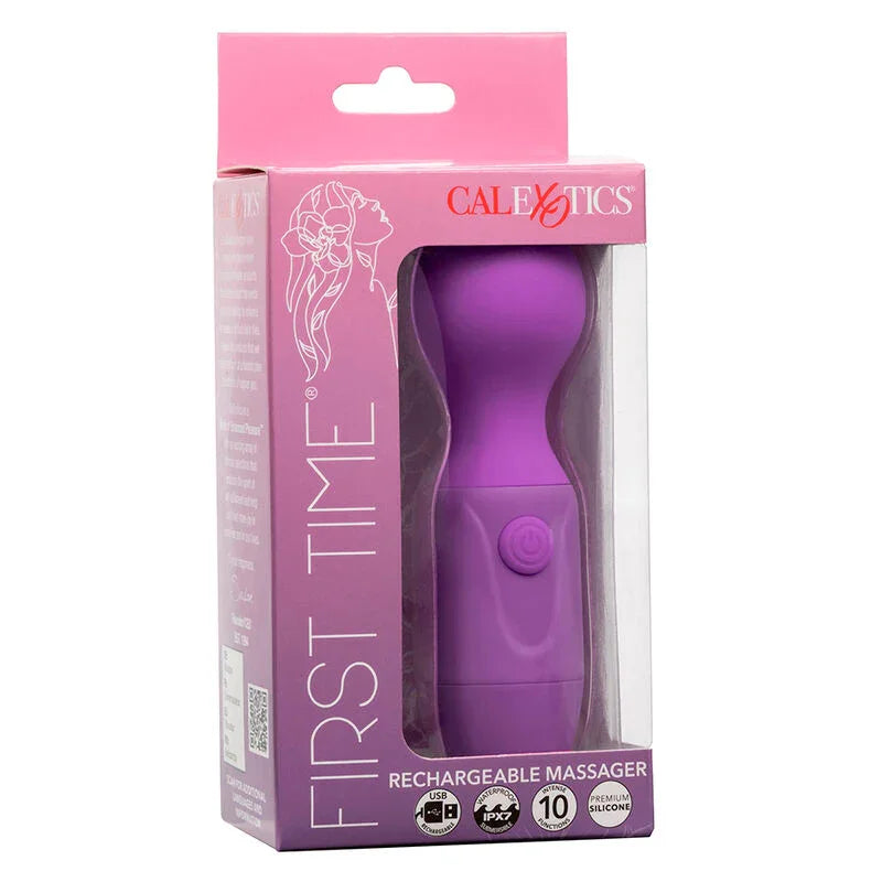 CALEXOTICS - FIRST TIME MASAJEADOR RECARGABLE 10 VIBRACIONES VIOLETA - Nuvica