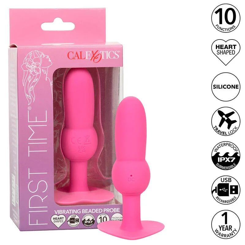 CALEXOTICS - FIRST TIME PLUG ANAL CON CUENCAS 10 VIBRACIONES ROSA - Nuvica