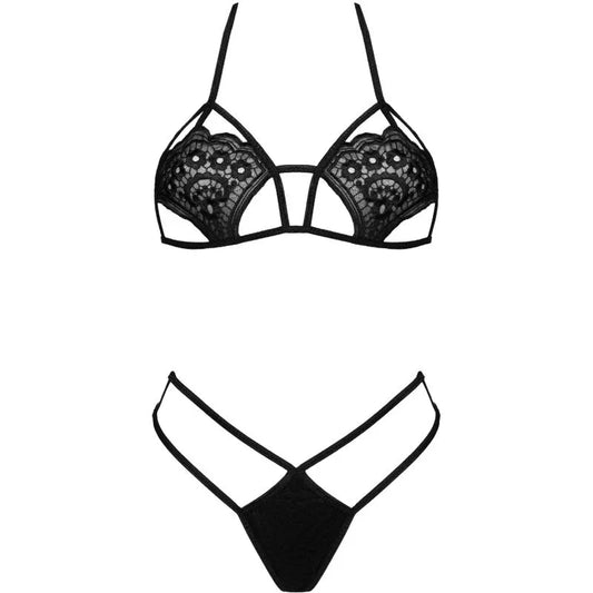 LIVCO CORSETTI FASHION - JIMENA LC 20216 SUJETADOR + TANGA NEGRO TALLA ÚNICA - Nuvica