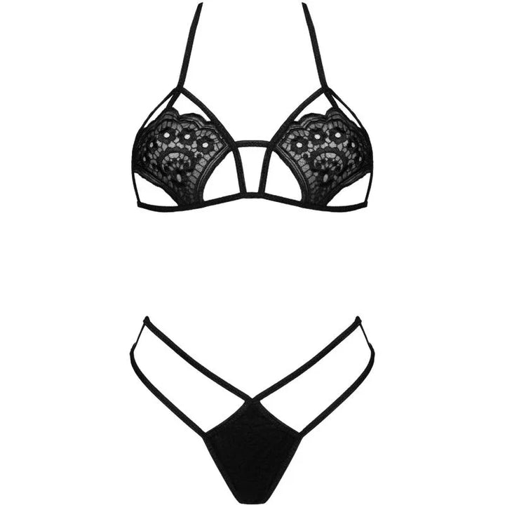 LIVCO CORSETTI FASHION - JIMENA LC 20216 SUJETADOR + TANGA NEGRO TALLA ÚNICA - Nuvica