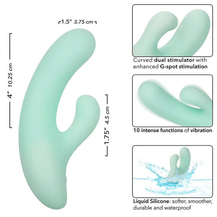 CALEXOTICS - PACIFICA FIJI VIBRADOR Y ESTIMULADOR PUNTO G 10 VIBRACIONES AQUA - Nuvica