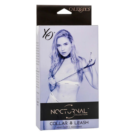 CALEXOTICS - NOCTURNAL COLLAR Y CORREA CUERO AJUSTABLE NEGRO - Nuvica