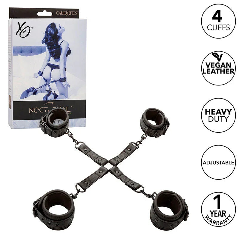CALEXOTICS - NOCTURNAL CONECTOR HOG TIE CUERO AJUSTABLE NEGRO - Nuvica