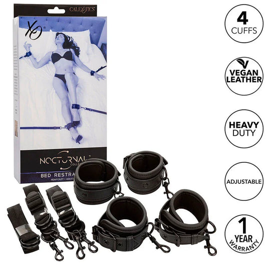 CALEXOTICS - NOCTURNAL RESTRICCIONES DE CAMA CUERO AJUSTABLE NEGRO - Nuvica