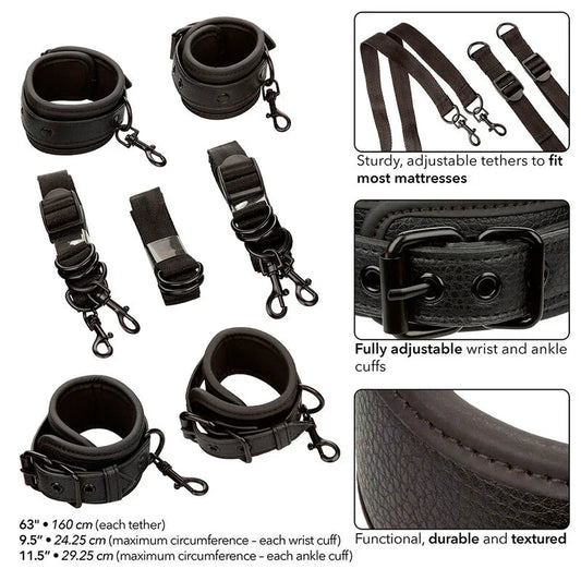 CALEXOTICS - NOCTURNAL RESTRICCIONES DE CAMA CUERO AJUSTABLE NEGRO - Nuvica