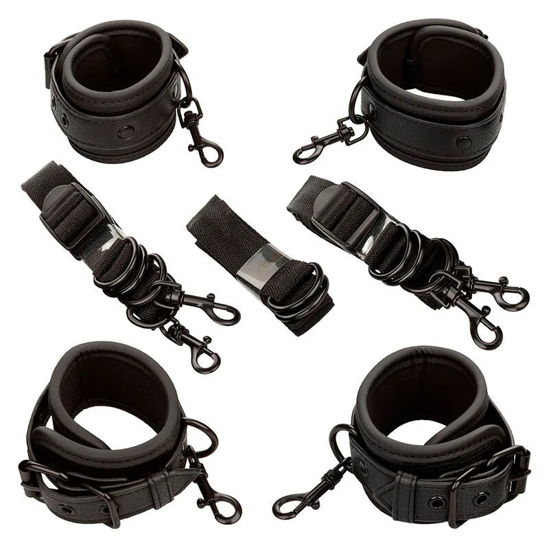 CALEXOTICS - NOCTURNAL RESTRICCIONES DE CAMA CUERO AJUSTABLE NEGRO - Nuvica