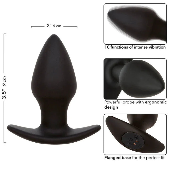 CALEXOTICS - ROCK BOTTOM PERFECT PLUG ANAL 10 VIBRACIONES SILICONA NEGRO - Nuvica
