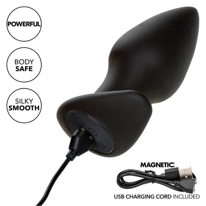 CALEXOTICS - ROCK BOTTOM PERFECT PLUG ANAL 10 VIBRACIONES SILICONA NEGRO - Nuvica