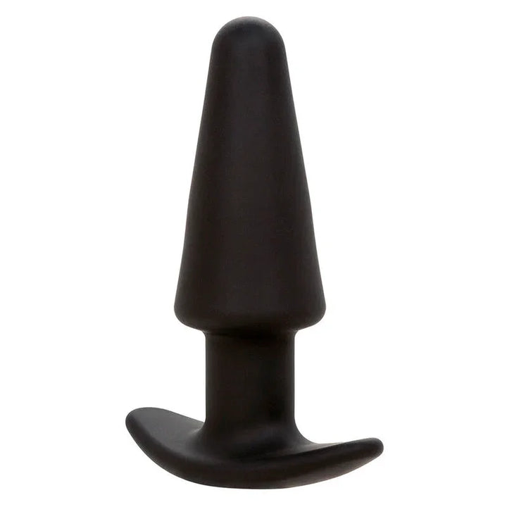 CALEXOTICS - ROCK BOTTOM PLUG ANAL CÓNICO 10 VIBRACIONES SILICONA NEGRO - Nuvica