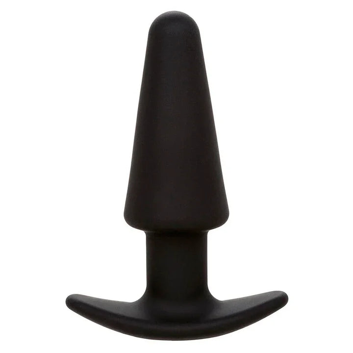 CALEXOTICS - ROCK BOTTOM PLUG ANAL CÓNICO 10 VIBRACIONES SILICONA NEGRO - Nuvica