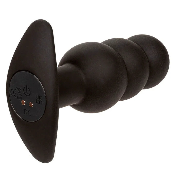 CALEXOTICS - ROCK BOTTOM PLUG ANAL CON CUENTAS 10 VIBRACIONES SILICONA NEGRO - Nuvica