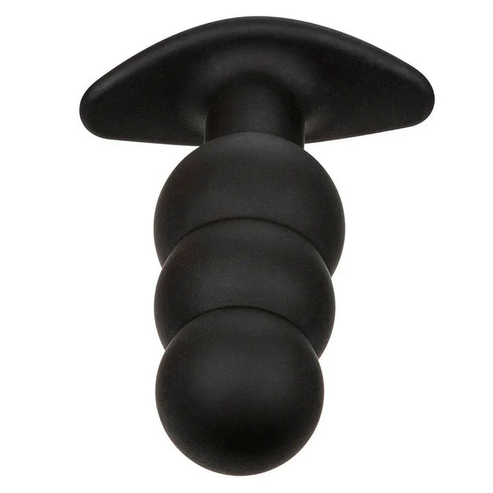 CALEXOTICS - ROCK BOTTOM PLUG ANAL CON CUENTAS 10 VIBRACIONES SILICONA NEGRO - Nuvica