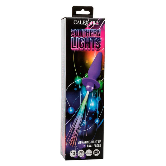 CALEXOTICS - SOUTHERN LIGHTS LIGHT UP PLUG ANAL CON LUCES 10 VIBRACIONES SILICONA VIOLETA - Nuvica