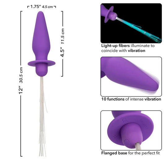 CALEXOTICS - SOUTHERN LIGHTS LIGHT UP PLUG ANAL CON LUCES 10 VIBRACIONES SILICONA VIOLETA - Nuvica