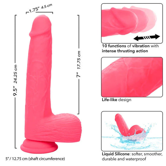 CALEXOTICS - STUDS VIBRADOR REALÍSTICO 10 VIBRACIONES Y ROSA - Nuvica