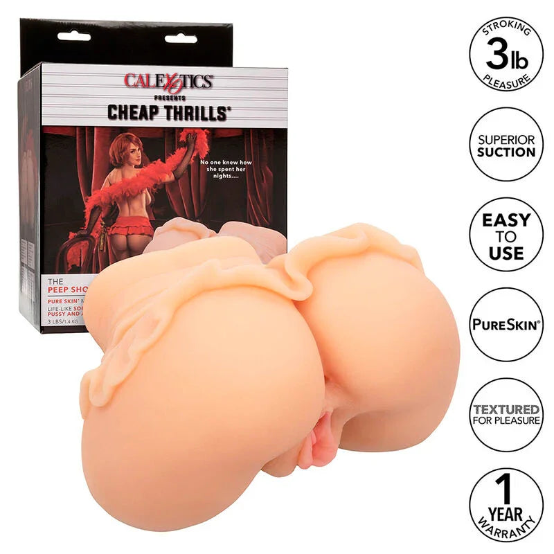 CALEXOTICS - THE PEEP SHOW GIRL DOBLE MASTURBADOR REALÍSTICO NATURAL - Nuvica