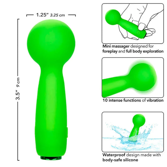 CALEXOTICS - NEON VIBES THE BUBBLY VIBE MINI MASAJEADOR 10 VIBRACIONES VERDE - Nuvica