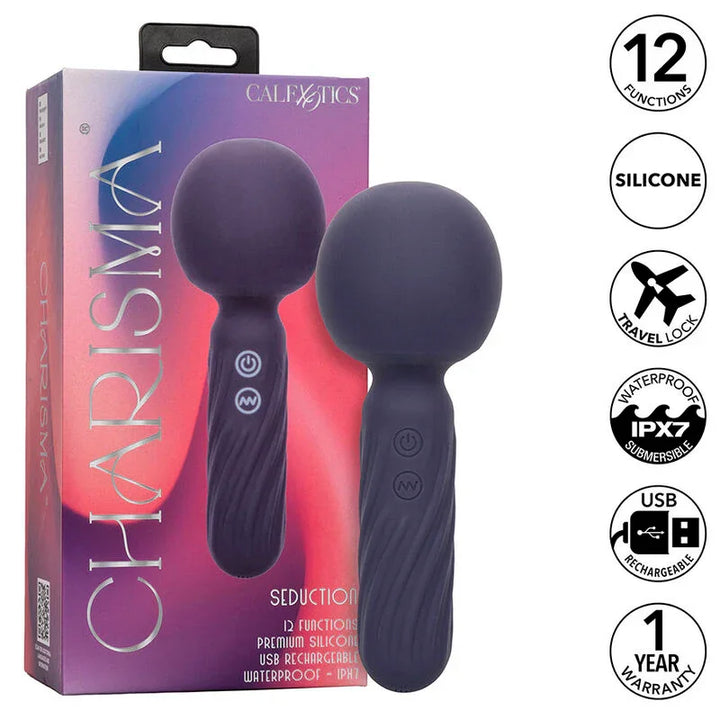 CALEXOTICS - CHARISMA SEDUCTION MASAJEADOR 12 FUNCIONES 17,75 CM X 6,25 CM MORADO - Nuvica
