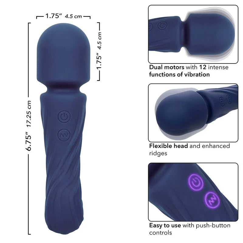 CALEXOTICS - CHARISMA ALLURE MASAJEADOR DOBLE MOTOR 12 FUNCIONES 17,25 CM X 4,5 CM MORADO - Nuvica