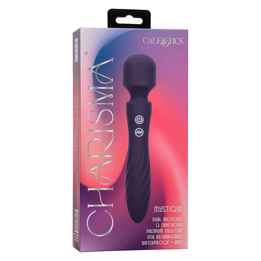 CALEXOTICS - CHARISMA MYSTIQUE MASAJEADOR DOBLE MOTOR 12 FUNCIONES 21,5 CM X 4,5 CM MORADO - Nuvica