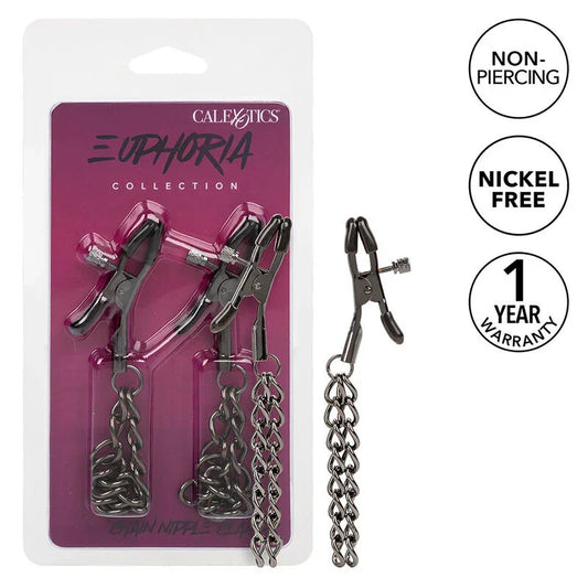 CALEXOTICS - EUPHORIA PINZAS PEZONES CON CADENA 14,5 CM - Nuvica