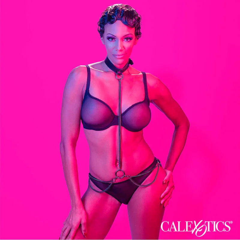 CALEXOTICS - EUPHORIA COLLAR HALTER Y CORREA CON CADENA - Nuvica