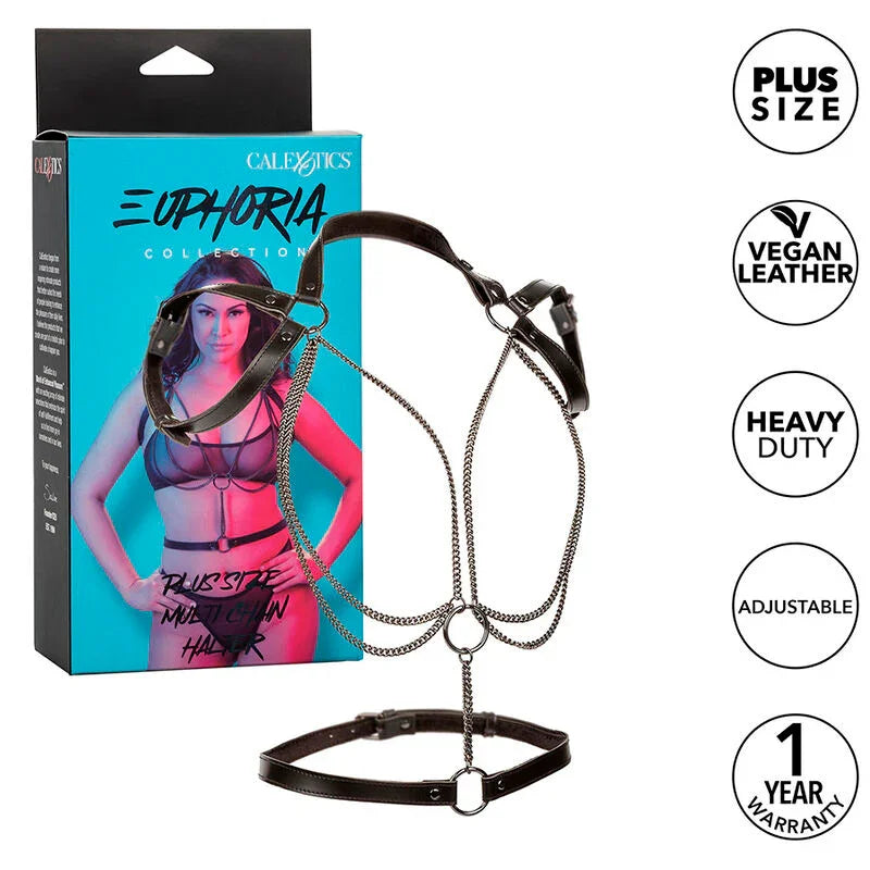 CALEXOTICS - EUPHORIA ARNÉS ESTILO CABESTRO CON MÚLTIPLES CADENAS PREMIUM TALLA PLUS - Nuvica