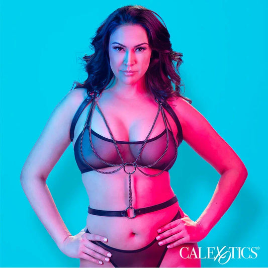 CALEXOTICS - EUPHORIA ARNÉS ESTILO CABESTRO CON MÚLTIPLES CADENAS PREMIUM TALLA PLUS - Nuvica
