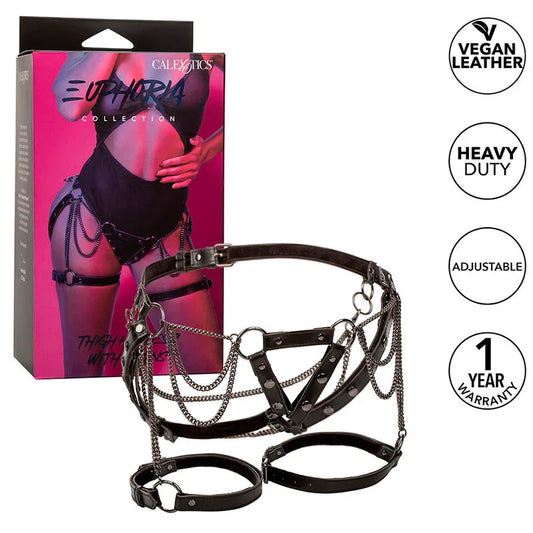 CALEXOTICS - EUPHORIA ARNÉS DE MUSLO CON CADENAS PREMIUM - Nuvica