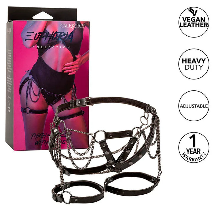 CALEXOTICS - EUPHORIA ARNÉS DE MUSLO CON CADENAS PREMIUM - Nuvica