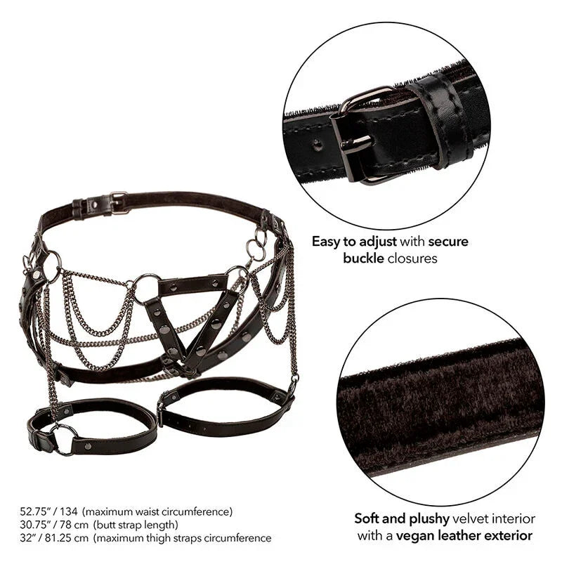 CALEXOTICS - EUPHORIA ARNÉS DE MUSLO CON CADENAS PREMIUM TALLA PLUS - Nuvica