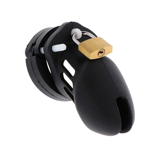 HIDDEN DESIRE - EXTREME JAULA DE CASTIDAD SILICONA TALLA S NEGRO - Nuvica